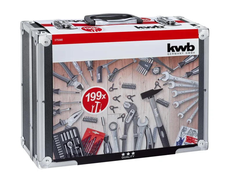 Maletin aluminio herramientas con 199 piezas