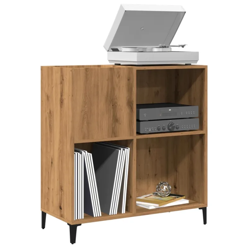 Maison exclusive - mueble para discos madera ingeniería roble artisan 84,5x38x89cm