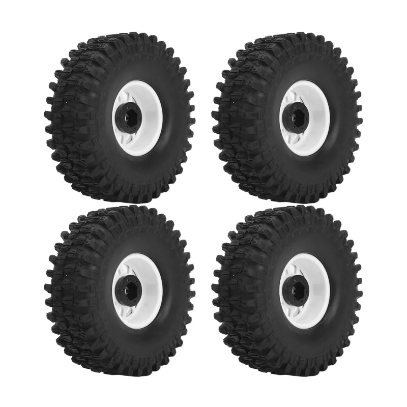 4 piezas de neumáticos para coche rc 1/10 de goma suave resistente al desgaste para cubo de rueda de oruga rc para axial scx10 9004