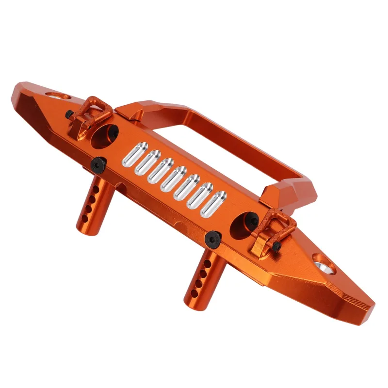 Accesorio de actualización de parachoques delantero de aleación de aluminio para coche rc con orificio de luz led para axial 1/6 para coche scx6