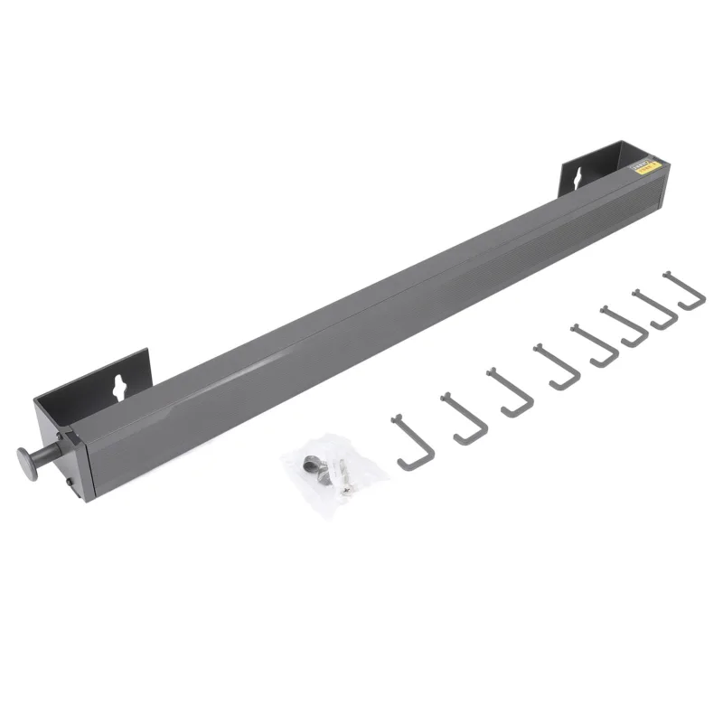 Tendedero retráctil para ropa, de aluminio, multifunción, 60 cm, telescópico, para interior y ventana (gris)