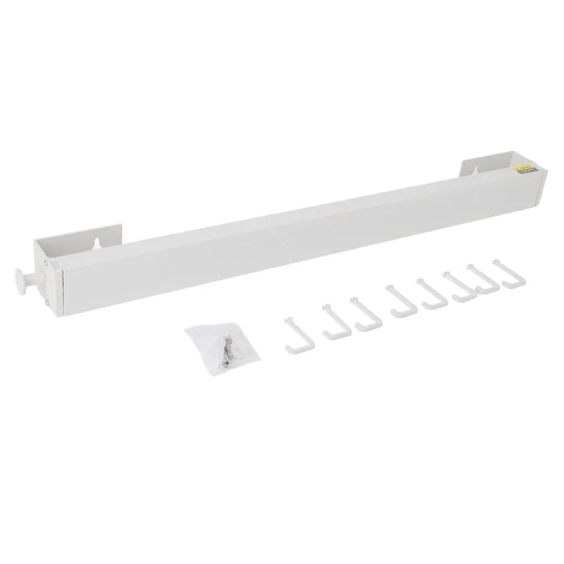 Tendedero retráctil para ropa, de aluminio, multifunción, 60 cm, telescópico, para interior y ventana (blanco)