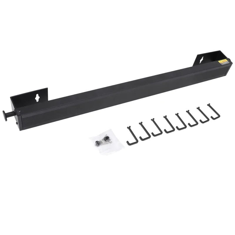 Tendedero retráctil para ropa, de aluminio, multifunción, 60 cm, telescópico, para interior y ventana (negro)