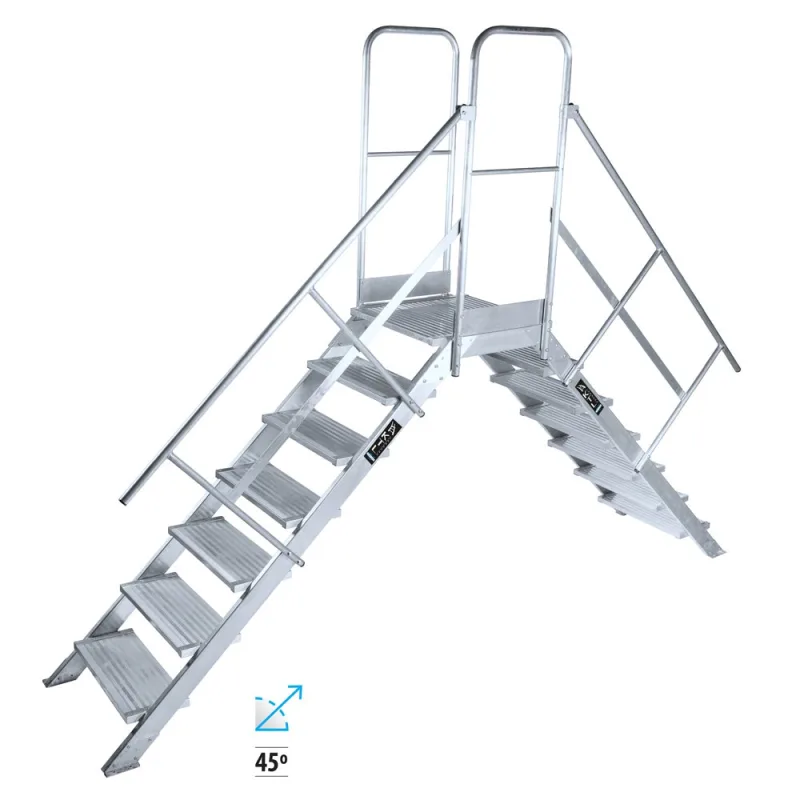 Escalera ktl max pasarela de doble acceso 45º 4 escalones