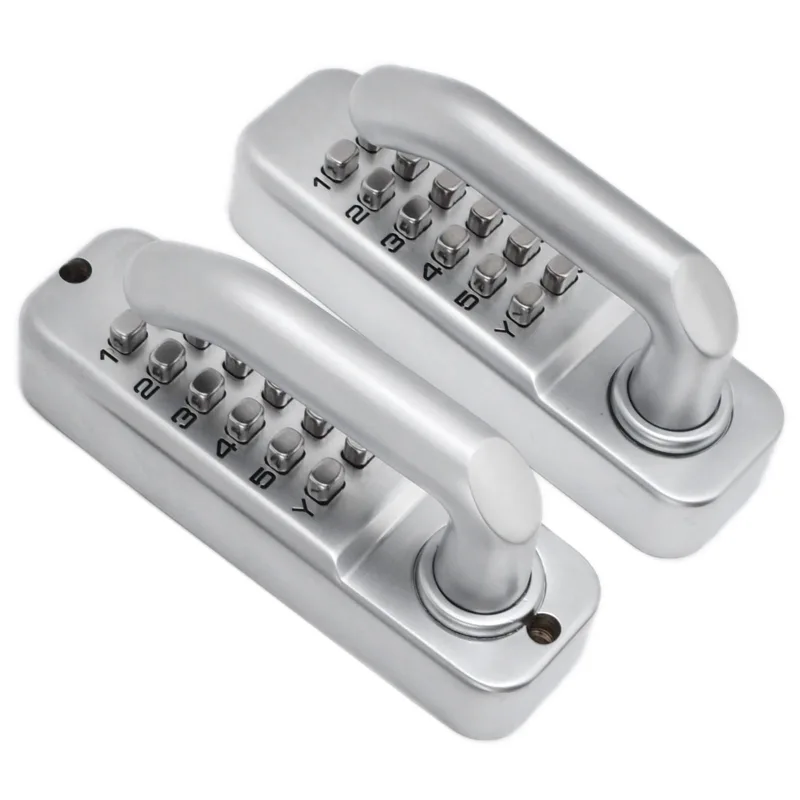 Cerradura de puerta mecánica sin llave, manija de palanca de combinación de teclado doble, puerta l - comfortxl