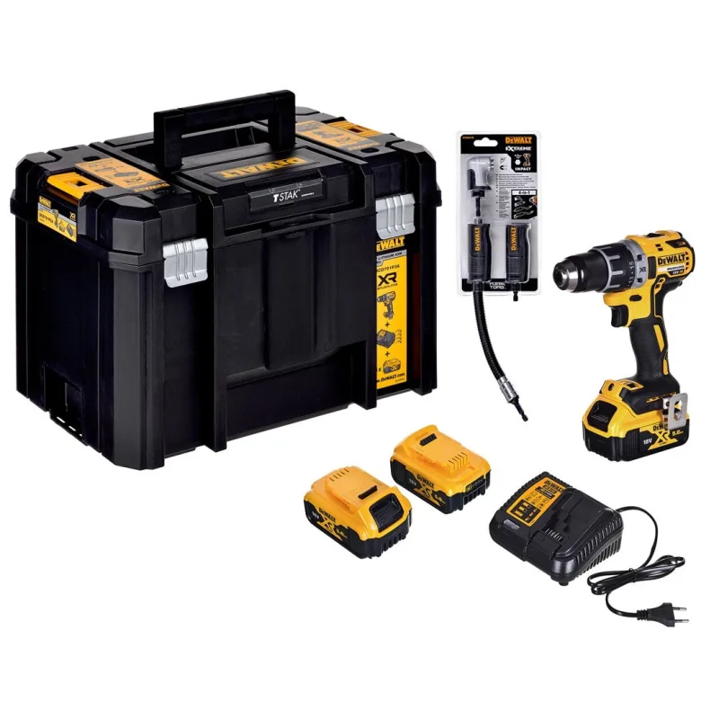 Destornillador inalámbrico de 18 v + destornillador angular dcd791p3a dewalt