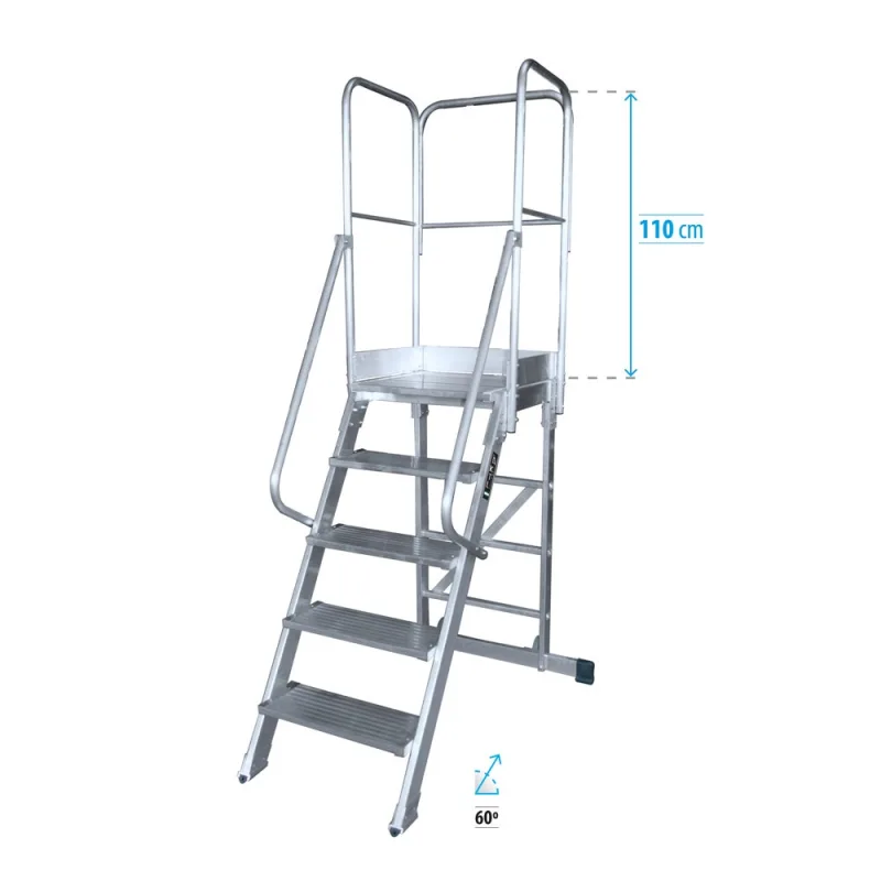 Escalera ktl max plataforma móbil 60º 7 escalones