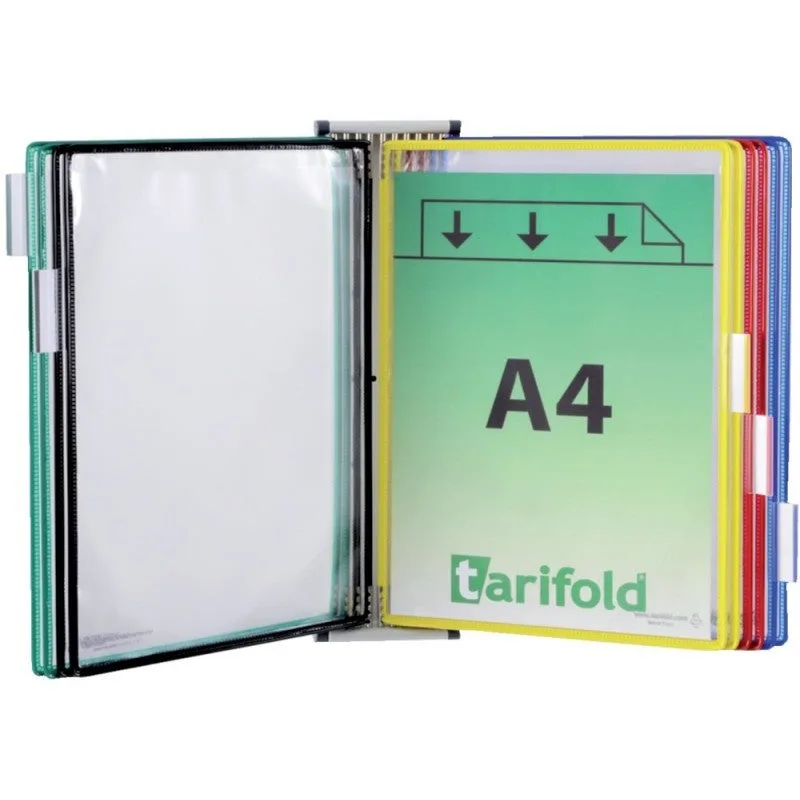 Tarifold support mural 10 poch. de présent. triées par couleur avec