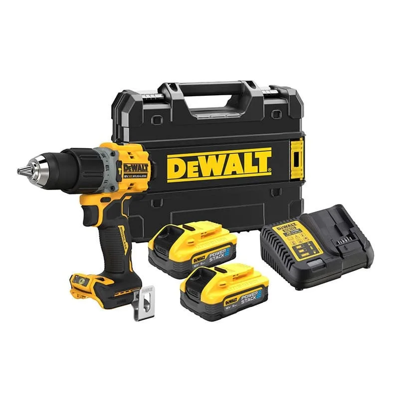 Avvitatore a percussione 18v 2 batterie powerstack 5 ah dewalt dcd805h2t