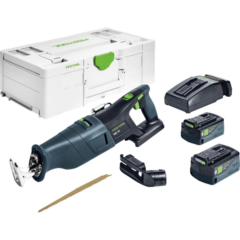 Sierra sable 18v rsc 18 5,0 eb plus + 2 baterías 5ah + cargador rápido + maletín systainer 3 festool 576948