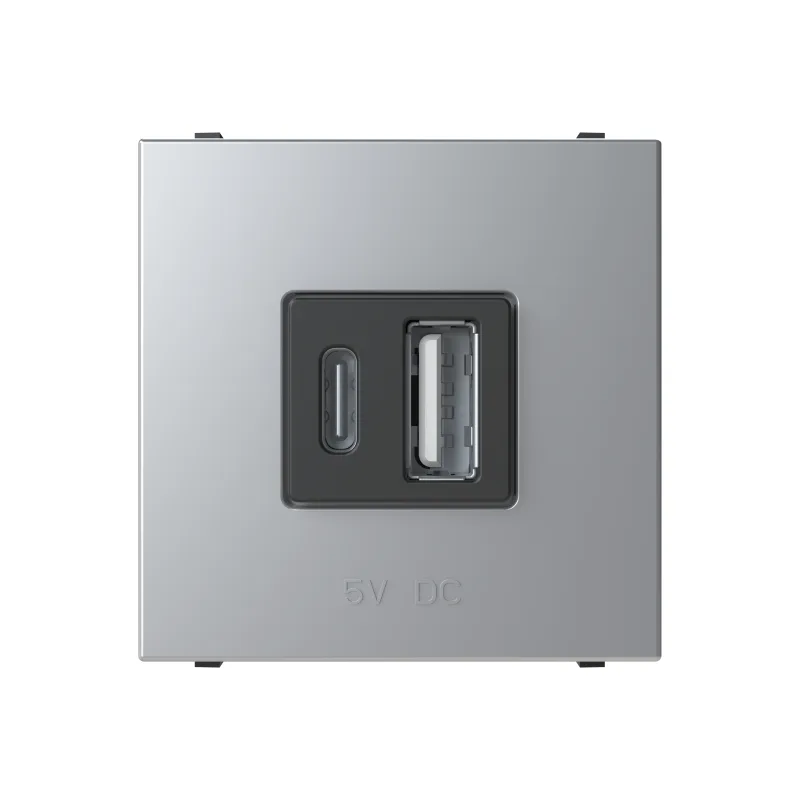 Cargador usb c/tomas a+c zenit blanco 5 vdc 2 módulos