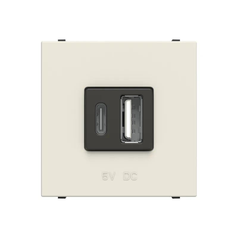 Cargador usb a+c zenit plata 5 vdc 2 módulos