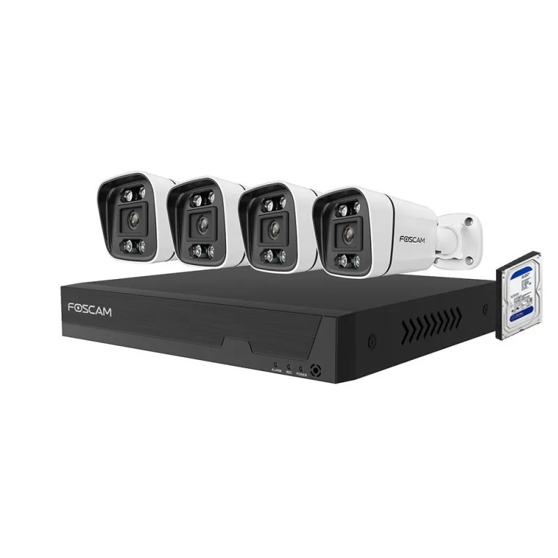 Kit de videovigilancia ip de 4 cámaras fn9108e-b4-2t