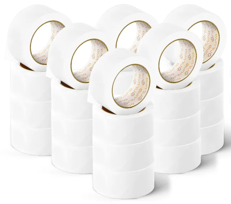 Ofituria cinta adhesiva, color blanco, cinta para embalaje y organizar tus cajas y envíos 66 mt x 48 mm (24 und. - blanco)