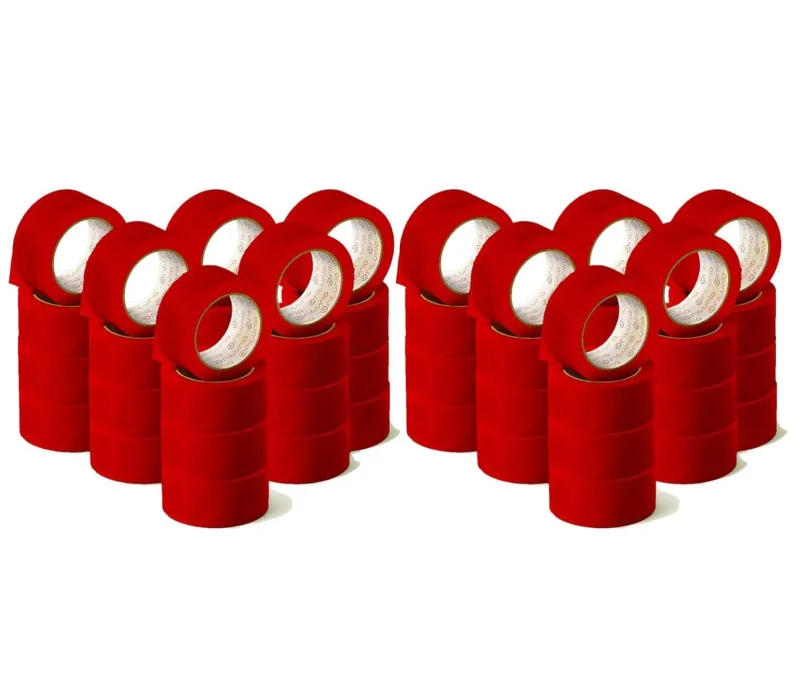 Ofituria cinta adhesiva, color rojo, cinta para embalaje y organizar tus cajas y envíos 66 mt x 48 mm (48 und. - rojo)