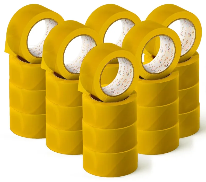 Ofituria cinta adhesiva, color amarillo, cinta para embalaje y organizar tus cajas y envíos 66 mt x 48 mm (24 und. - amarillo)