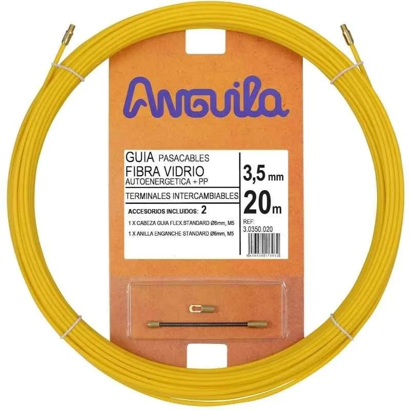 Anguila pasacables premium 3,5mm 20m fv+p amarillo 30350020