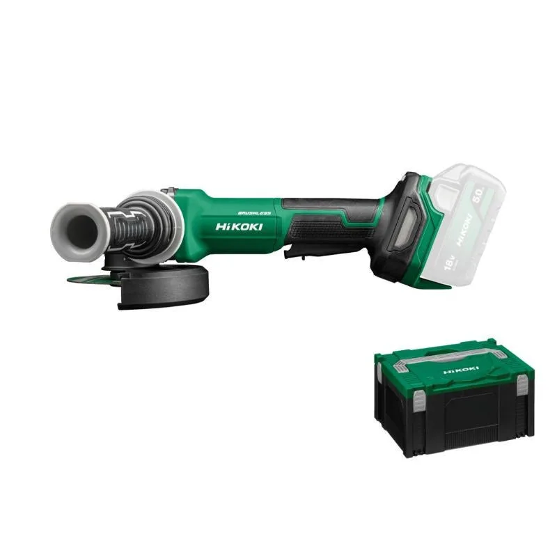 G1813dvfw2z - amoladora a bateria 18 v - 125 mm - freno disco - velocidad variable - pala - sin bateria ni cargador hikoki