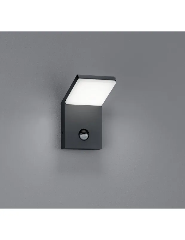 Lámpara de pared exterior pearl led ip54 trio antracita sensor de movimiento de iluminación