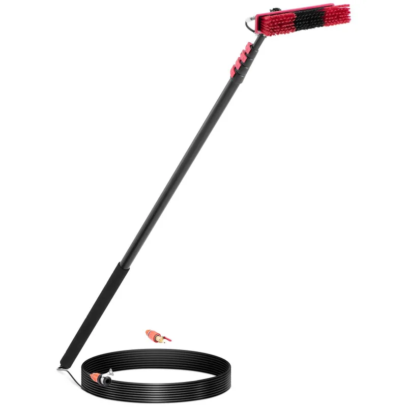 Cepillo telescópico de limpieza - con conexión de agua - para paneles solares y ventanas - 1750 mm - 7200 mm