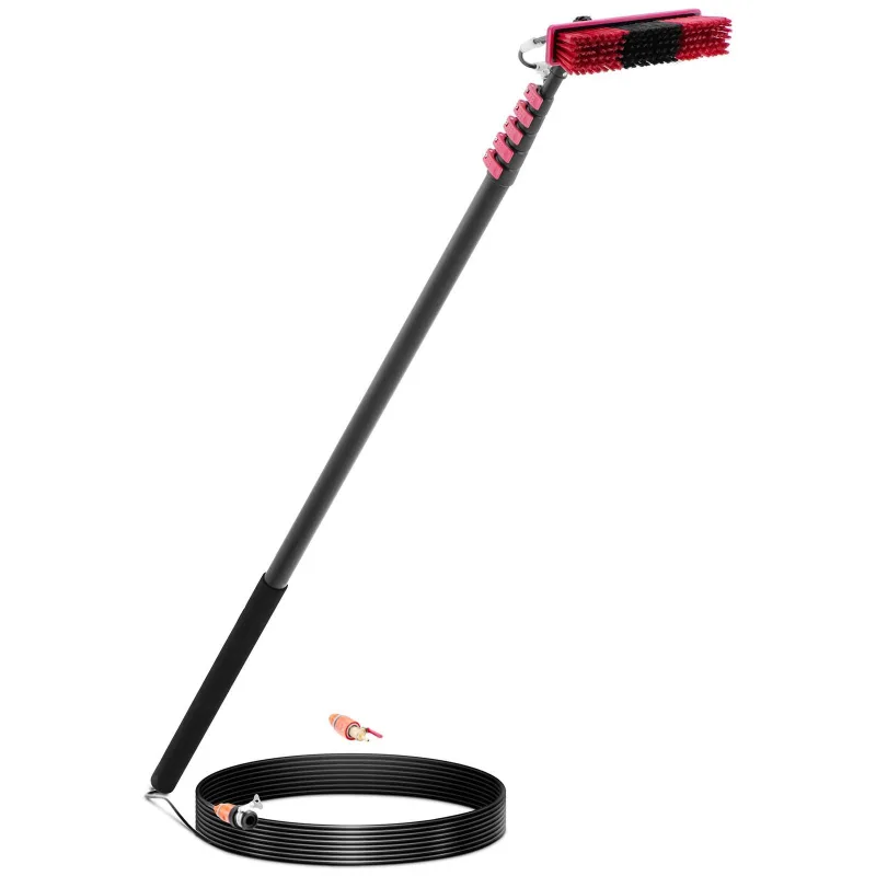 Cepillo telescópico de limpieza - con conexión de agua - para paneles solares y ventanas - 1820 mm - 8900 mm