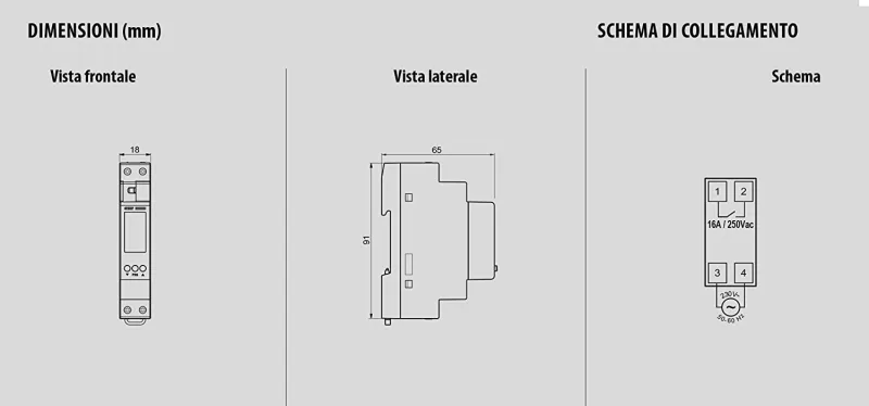 Reloj digital diario micro d switch de 1 canal
