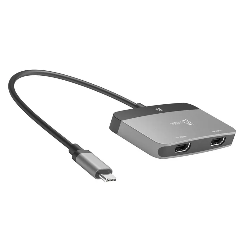 J5create adaptador de pantalla usb-c a hdmi dual de 8k (usb-c m - 2x4k hdmi f 20cm; color plateado) jca465-n