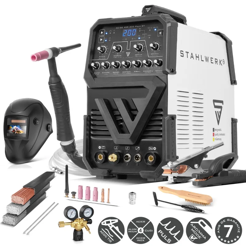 Stahlwerk soldadora ac/dc tig 200 pulsos st igbt, totalmente equipada