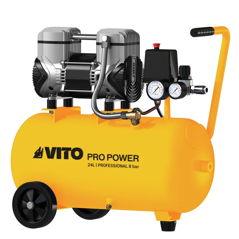 Compresor silencioso sin aceite 24l 8 ba