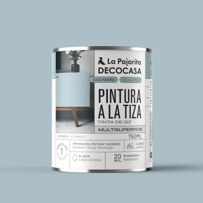 Pintura a la tiza la pajarita 750ml agua marina