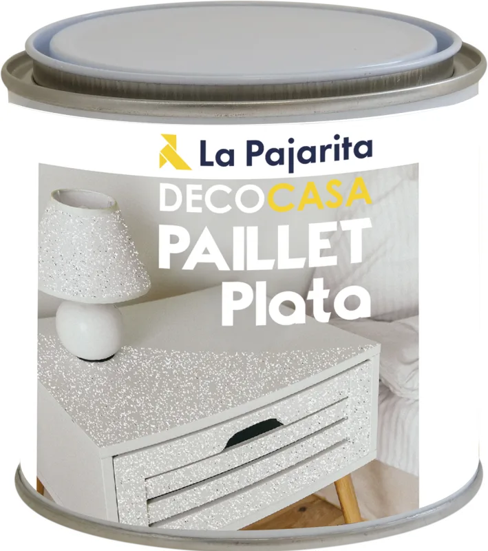 Pintura paillet glitter la pajarita 500ml plata