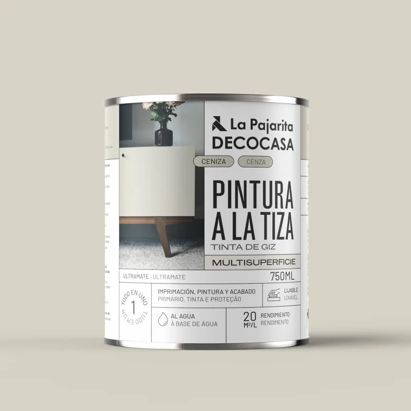 Pintura a la tiza la pajarita 750ml ceniza
