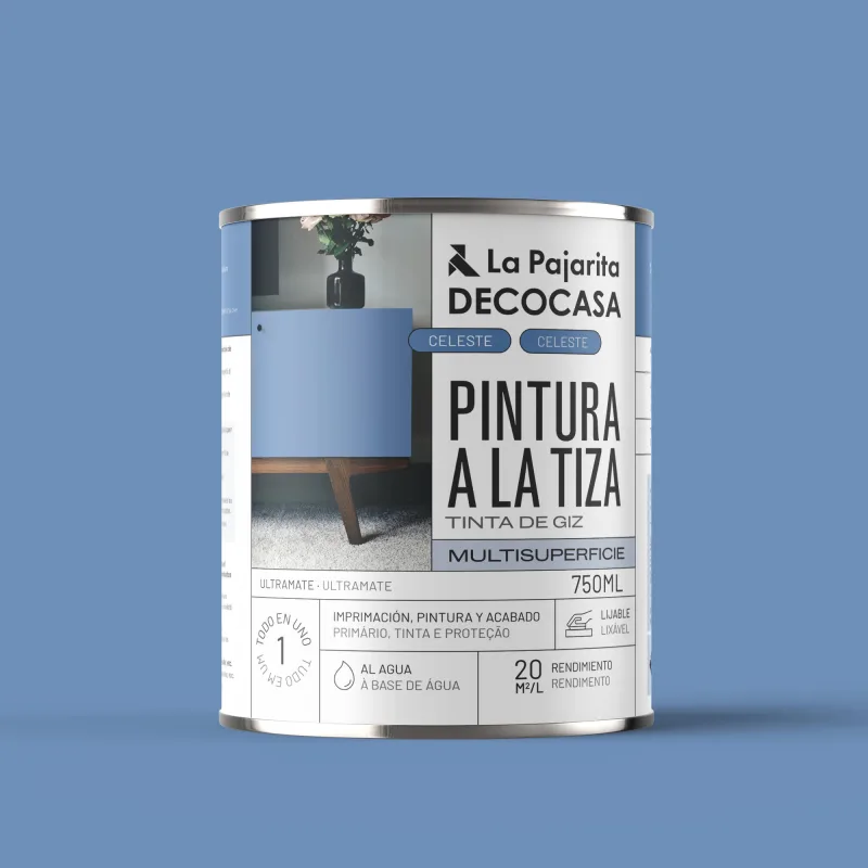 Pintura a la tiza la pajarita 750ml celeste