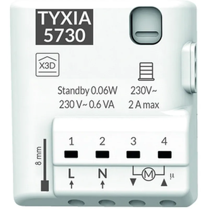 Receptor nanomódulo tyxia 5730 para persianas motorizadas función subida/bajada/paro - delta dore
