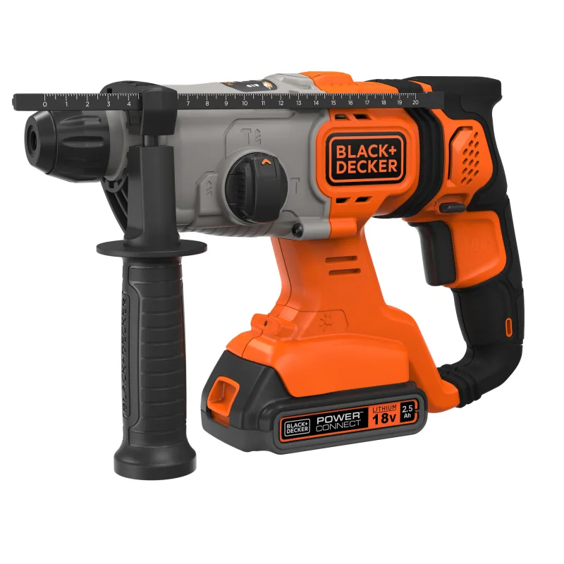 Martillo black+ decker bcd900e2k 1,2j sds-plus 2 bat 18v 2.5ah