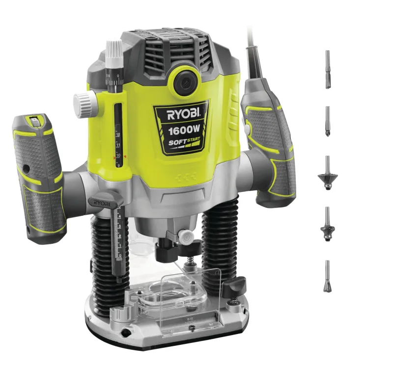 Fresadora ryobi de 1600 w y profundidad de fresado de 55 mm