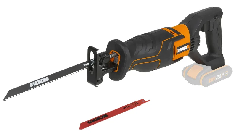 Sierra sable a batería worx wx500.9 20v 130mm. sin batería ni cargador