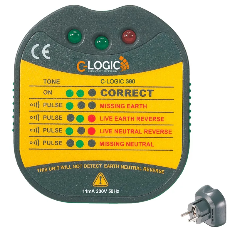 Comprobadores de enchufes c-logic 380