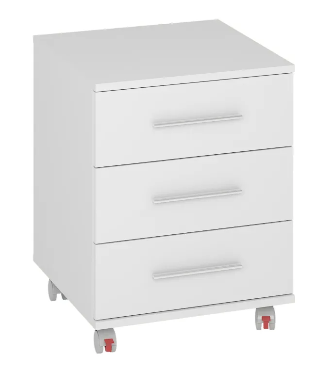Cajonera kit 3 cajones con ruedas color blanco 58x45.5x44 cm
