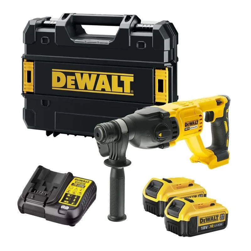 Taladro inalámbrico dewalt - sds-pplus 2 x 4.0ah batería, cargador, maletín + 6 brocas y 3 cinceles - dch133m2k