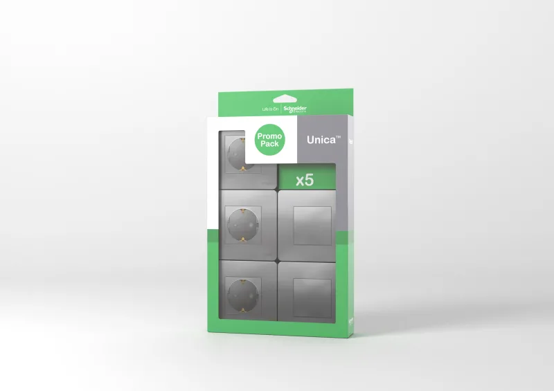 Pack 3 enchufes+2 conmutadores new unica polar