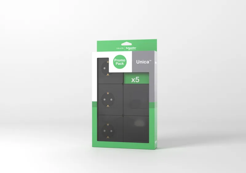 Pack 3 enchufes+2 conmutadores new unica polar