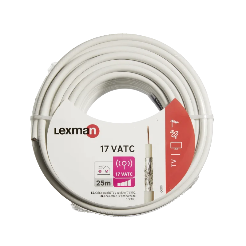 Cable tv 17 vatc 25m blanco fc-d lexman