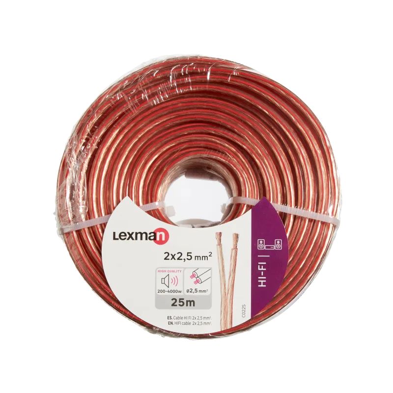 Cable hifi 2x2. 5mm transparente fc-d 25m lexman