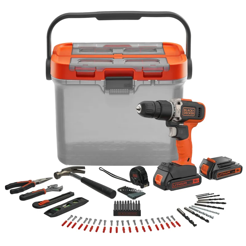 Taladro percutor a batería black + decker 18v - 2 baterias - bcksb03-qw