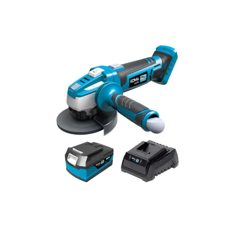 Kit amoladora 20v con 1 bateria 4.0a y cargador 08772. 28,9x23,9cm koma tools pro series battery