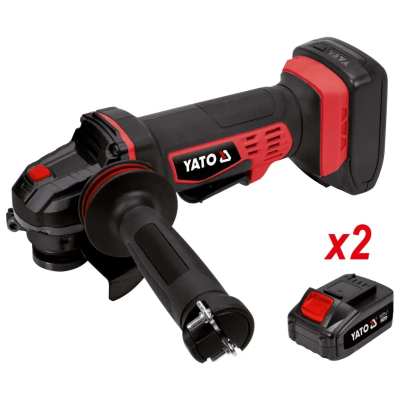 Amoladora angular con 2 baterías li-ion 3.0ah 18v 125 mm yato