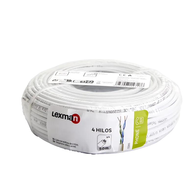 Cable teléfono 4 hilos 5om blanco fc-d lexman