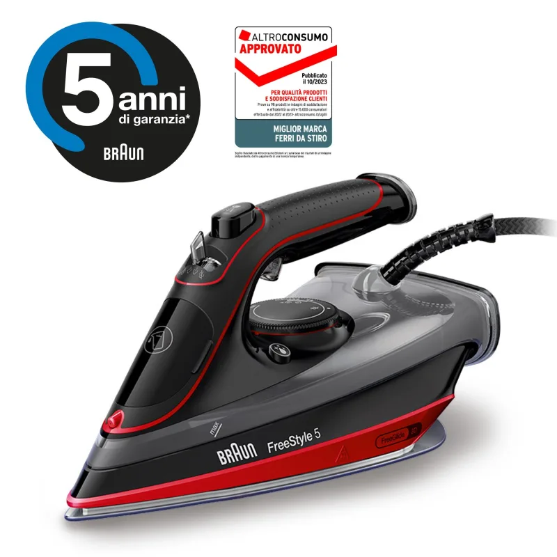 Braun si 5057 rd plancha a vapor suela de cerámica 2700 w negro, rojo