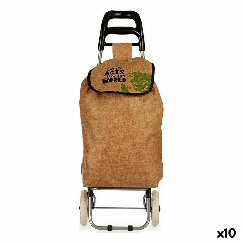 Carro de compra marrón 3,3 l 36 x 95 x 35 cm (10 unidades)